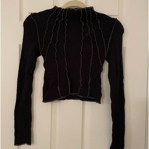 Urban Outfitters BDG Women’s Black Fitted Long Sleeve Top